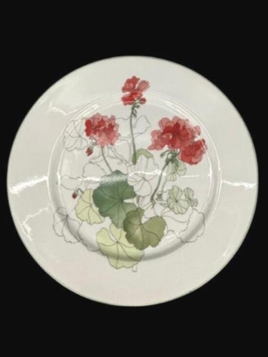 Vintage Block Spal Other - Vintage Block Spal Portugal Watercolor Series Geranium Salad Plate 8"